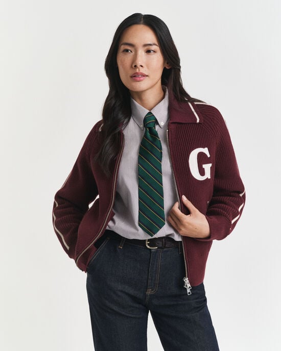 GANT Varsity cardigan med lynlås