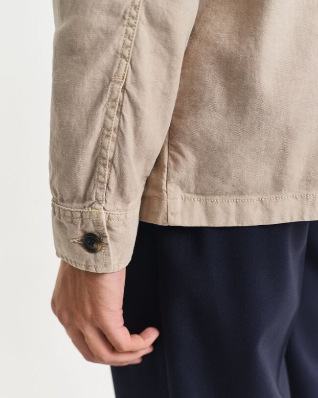 Regular fit overskjorte af bomuld og hør