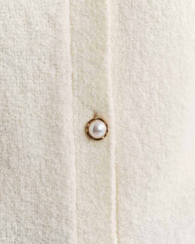 Bouclé crewneck cardigan