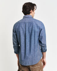 Regular fit indigo chambray skjorte