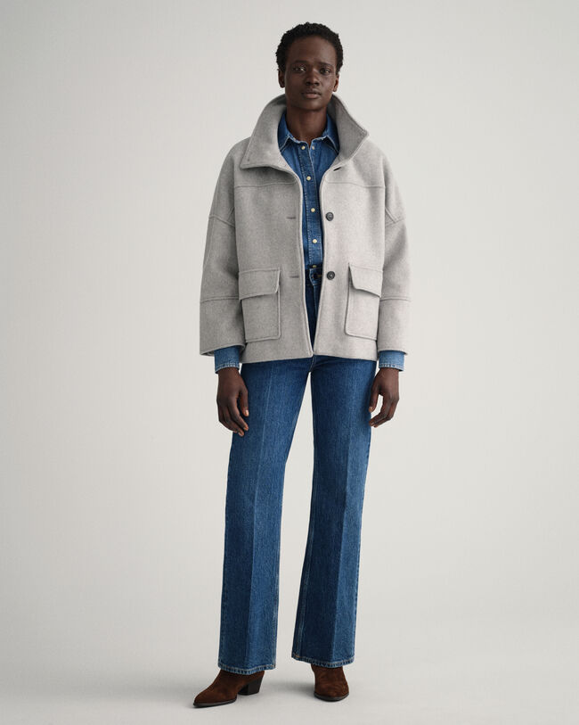 Kort jakke af uldblanding