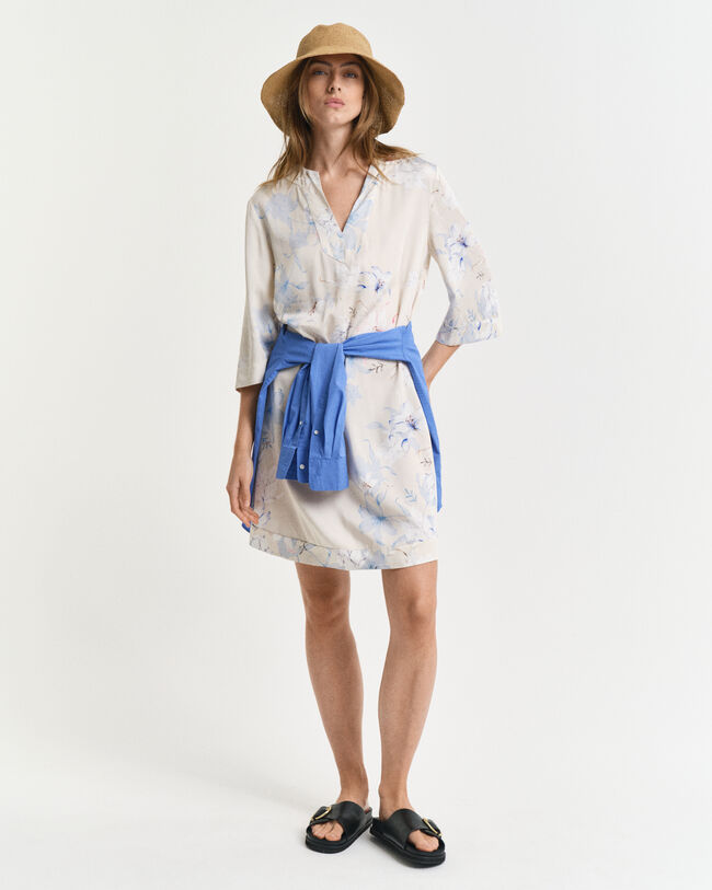 Kaftan med blomstertryk