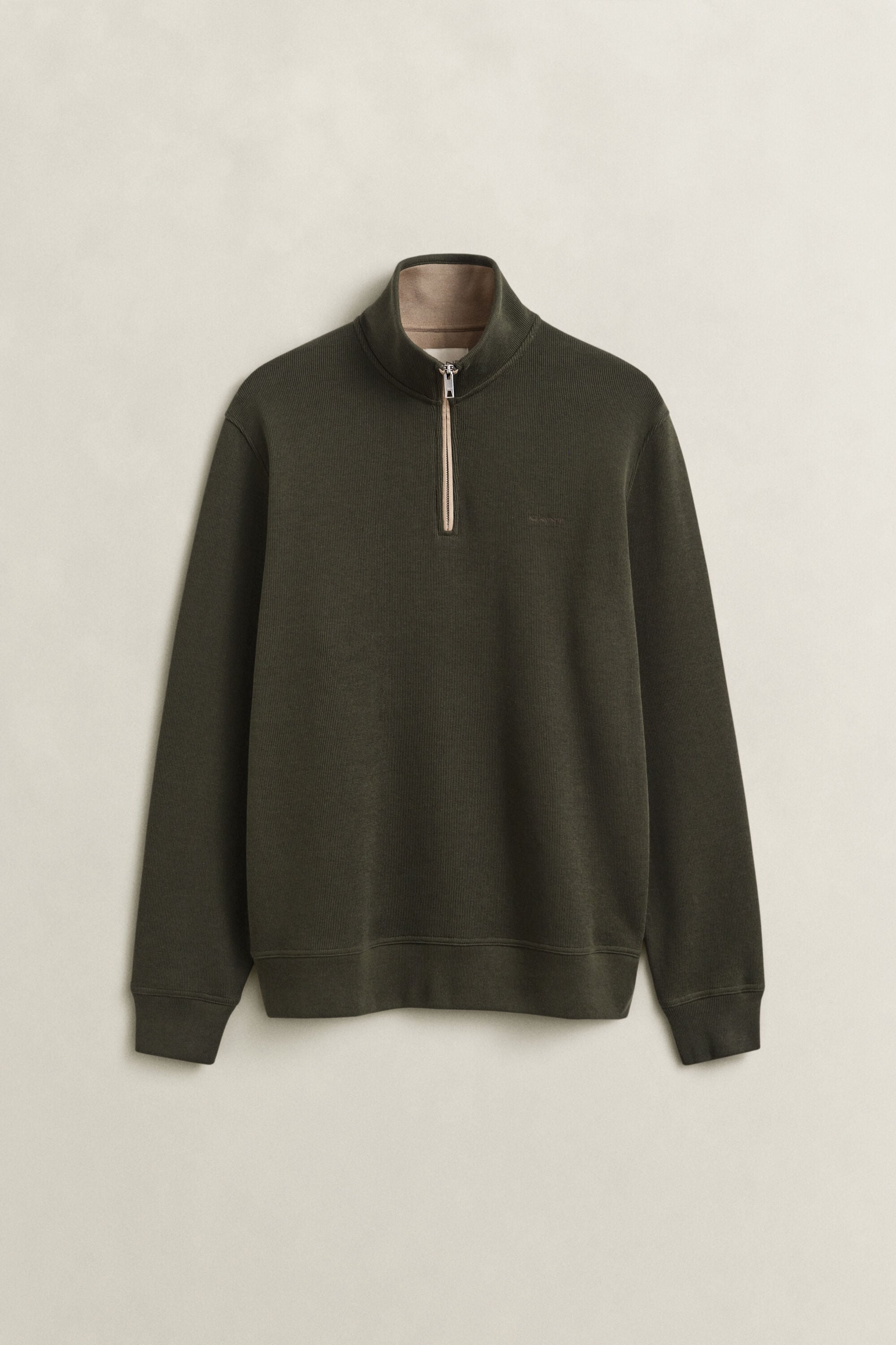 Sacker Rib sweatshirt med halv lynlås