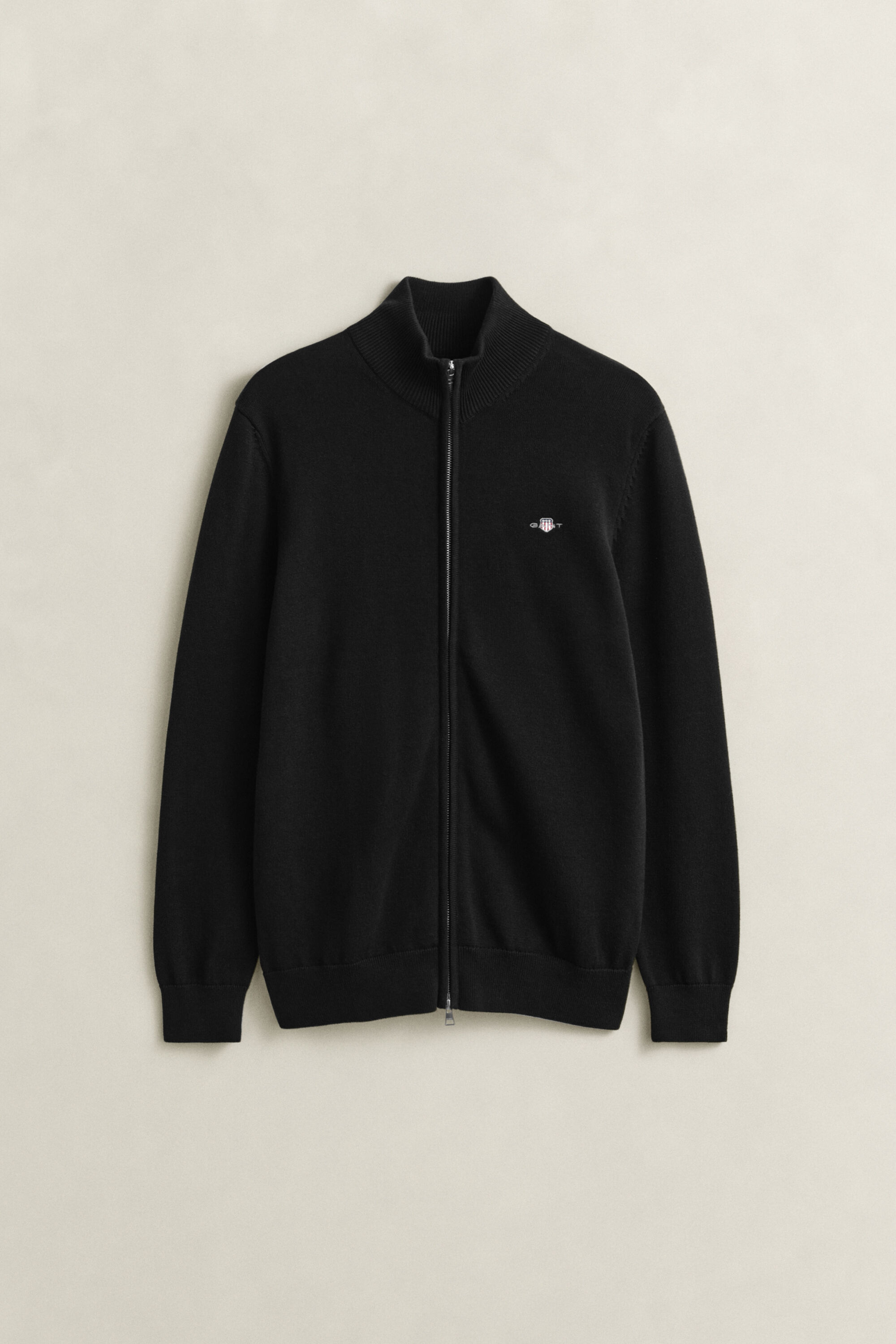 Afslappet cardigan i bomuld med lynlås