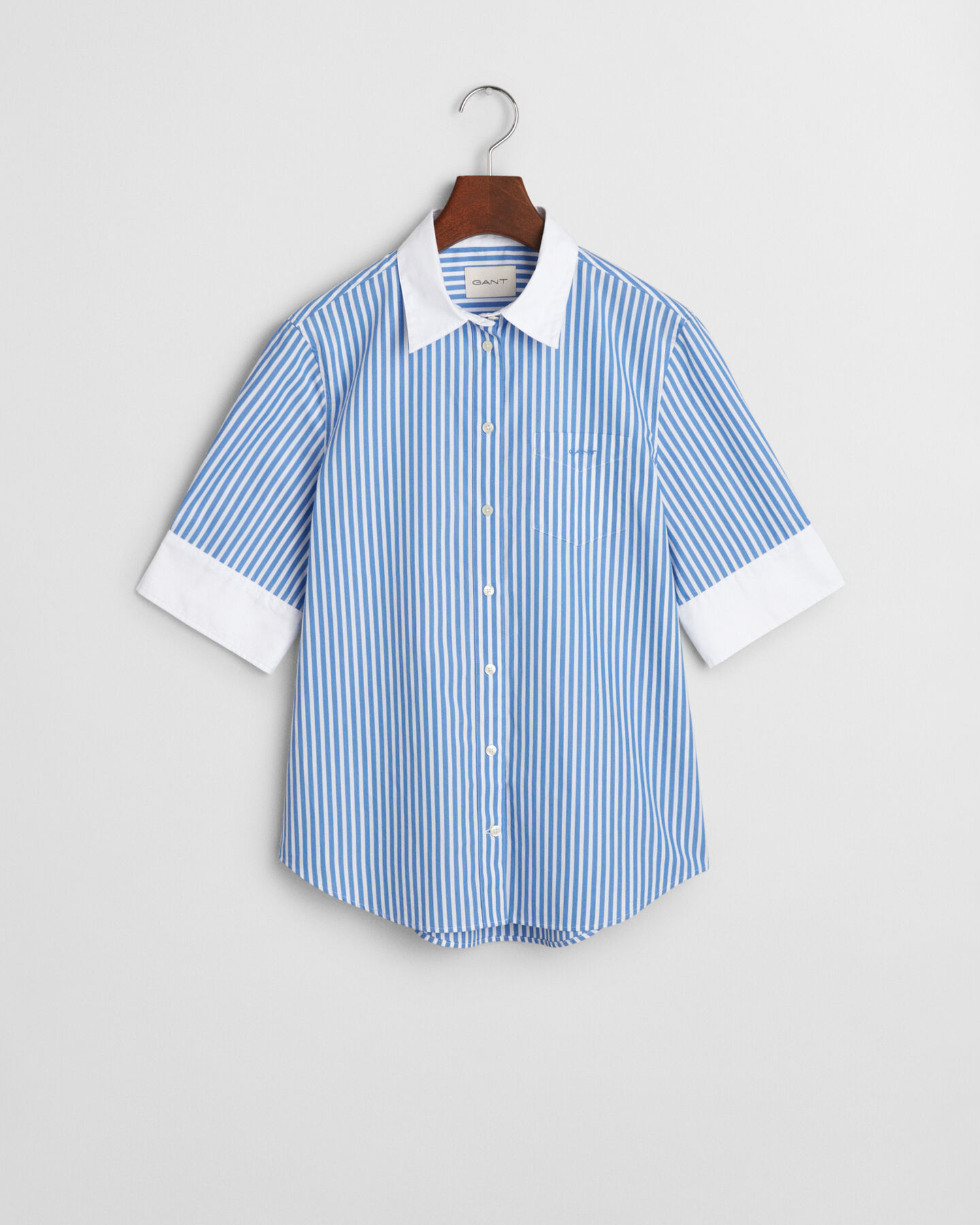 Regular fit stribet skjorte med kontrastfarver