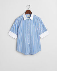 Regular fit stribet skjorte med kontrastfarver