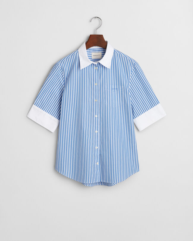 Regular fit stribet skjorte med kontrastfarver