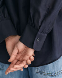 Bluse af bomuld og silke