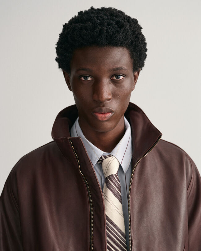 Stribet slips i råsilke