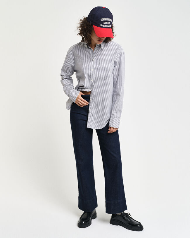 Relaxed fit Luxury Oxford skjorte med striber