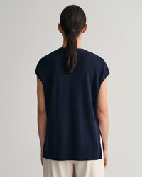 Vest i hørblanding med V-hals