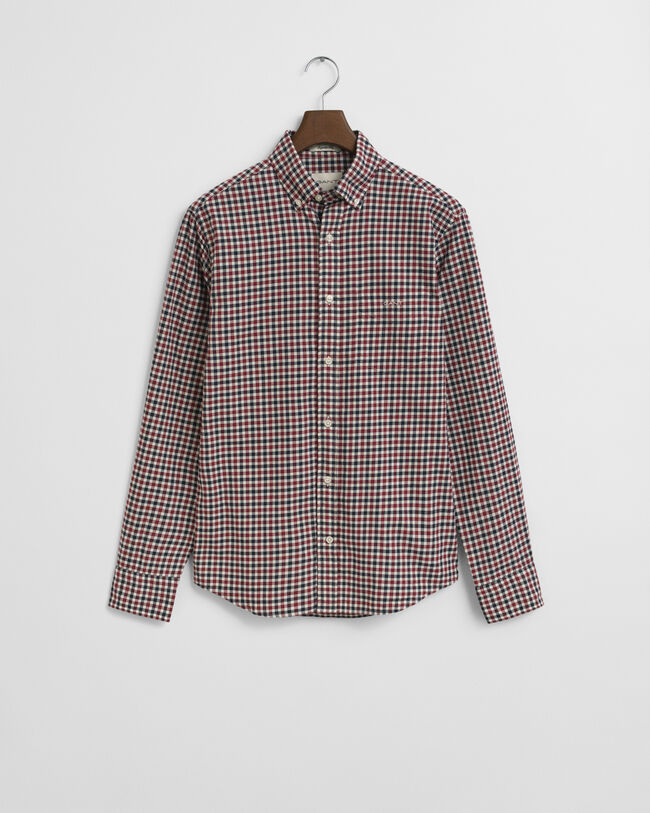 Regular fit gingham skjorte af twill