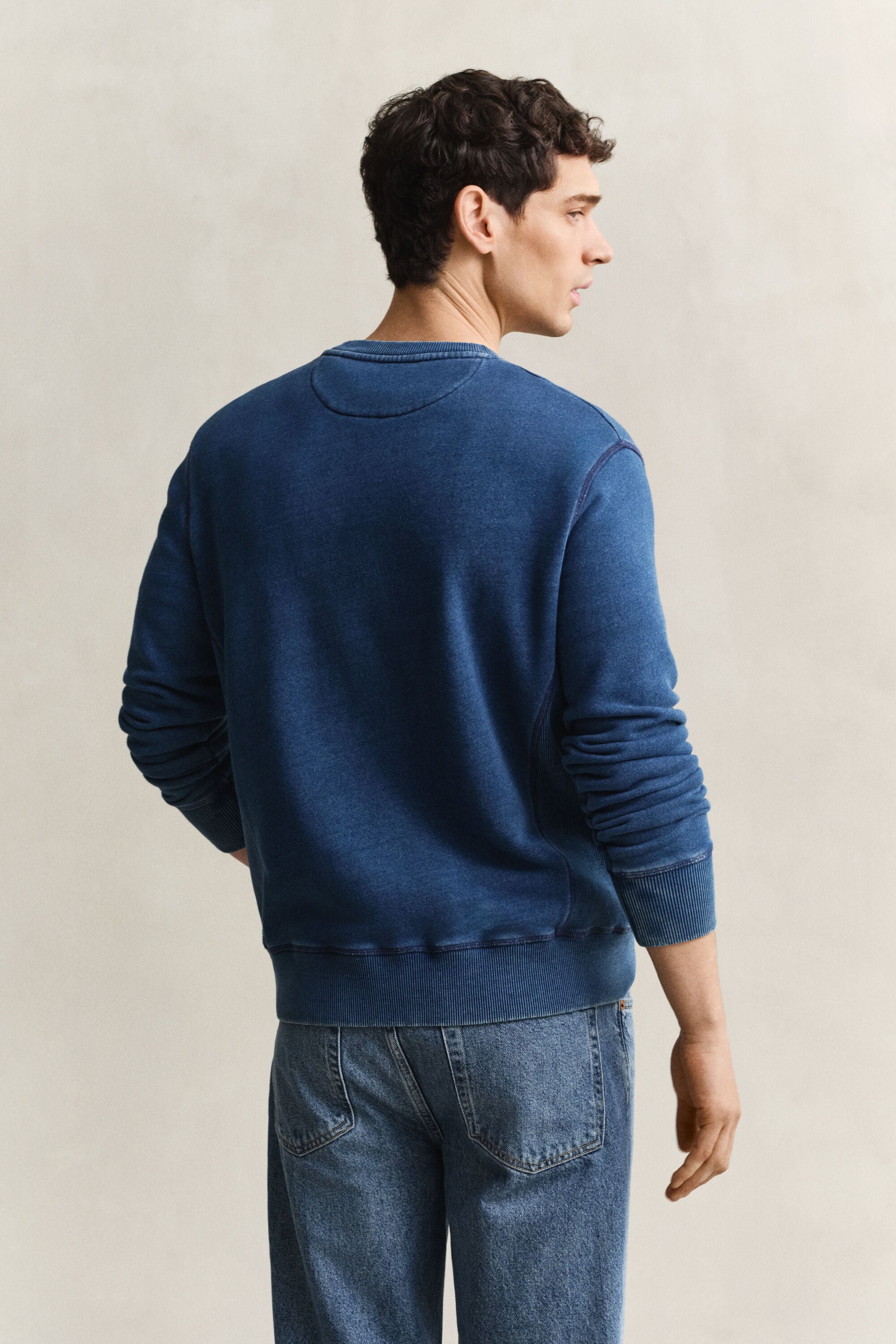 Indigo sweatshirt med crewneck
