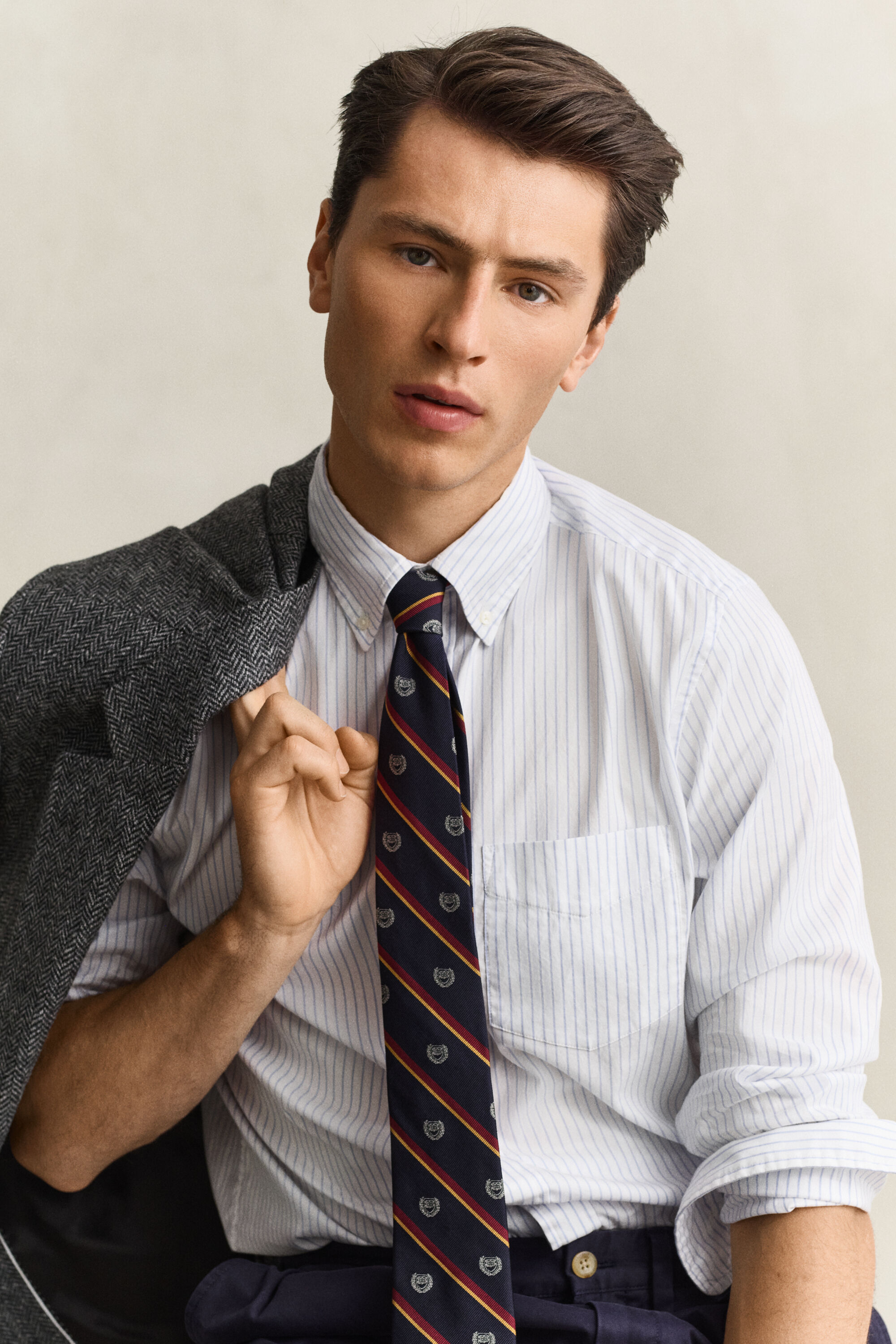 Gant x Yale stribet Oxford skjorte