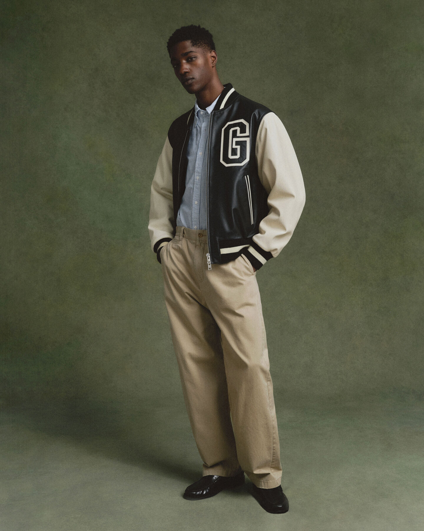 Relaxed fit US Oxford bankerstribet skjorte