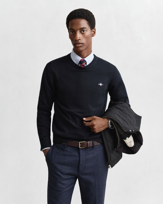 Klassiske crewneck sweater i bomuld