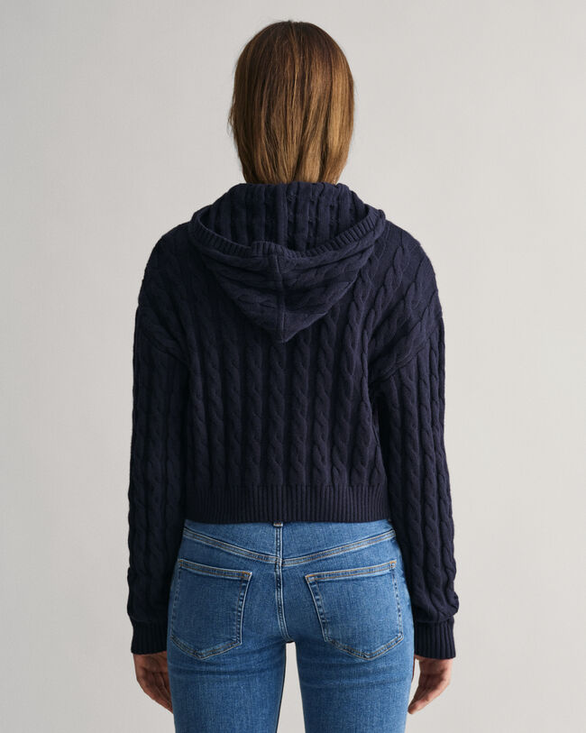 Teen Girls Shield kort h&aelig;ttetr&oslash;je med kabelstrik og lynl&aring;s