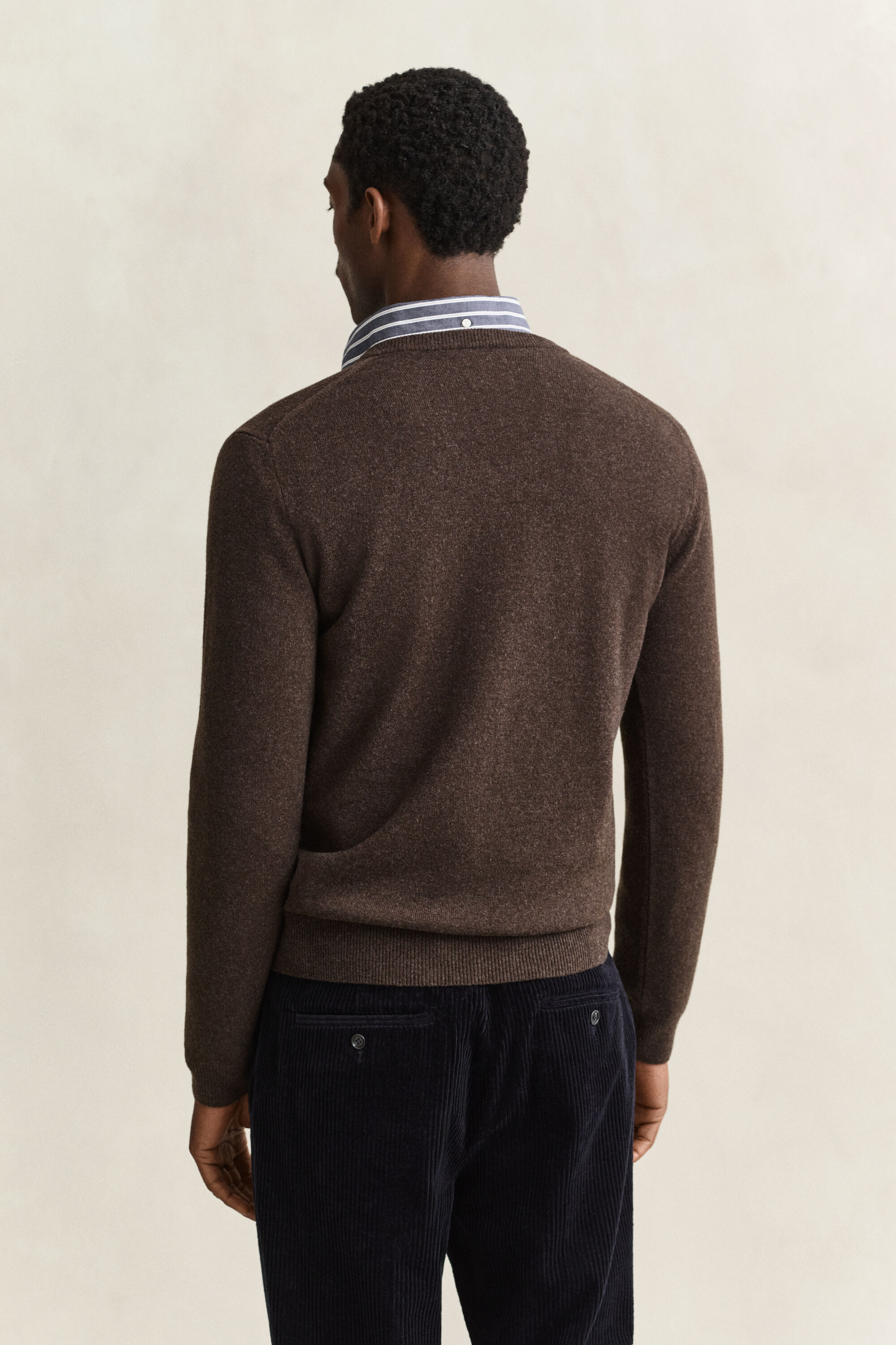 Sweater med V-hals i lammeuld