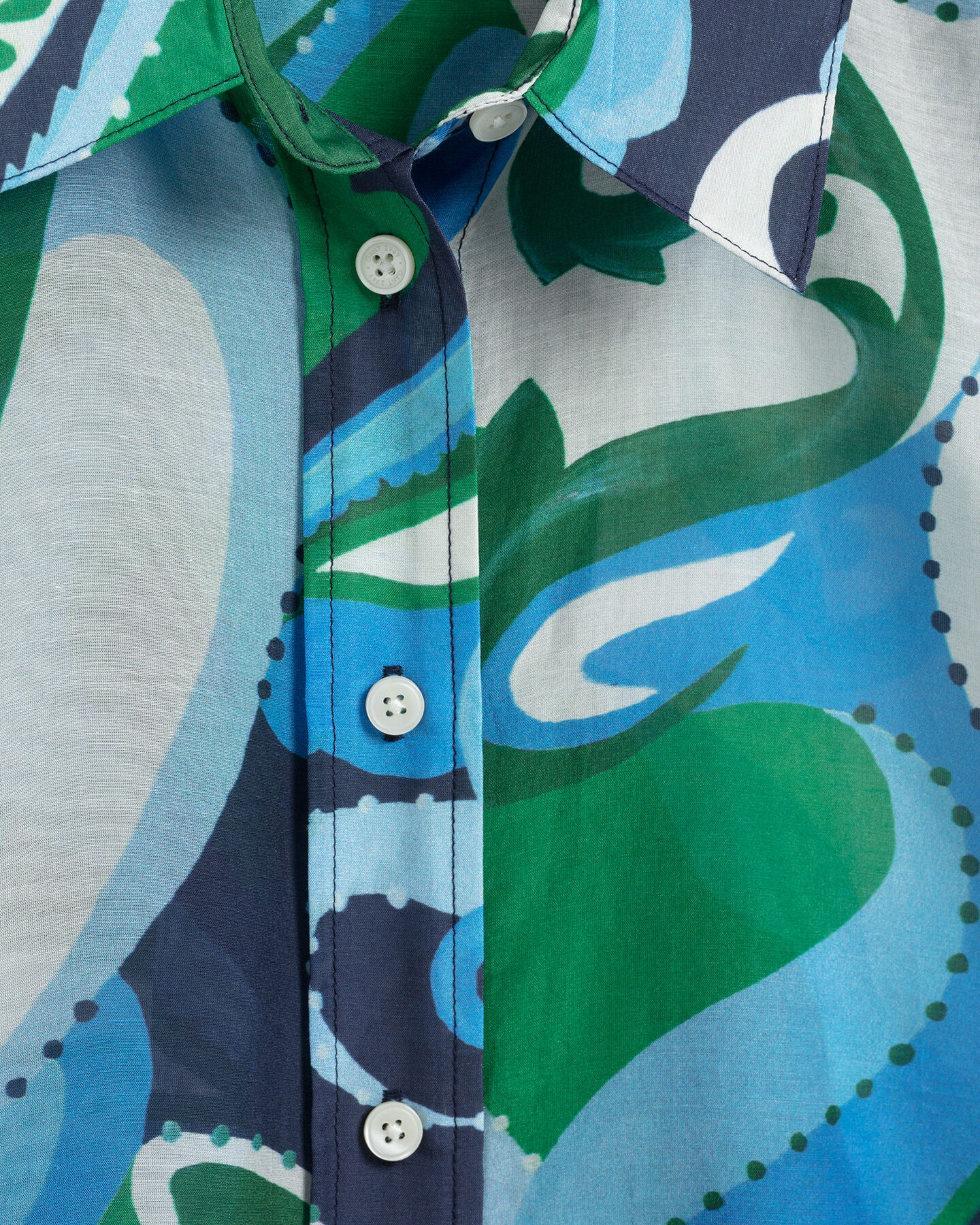 Regular fit paisley skjorte af bomuld og silke