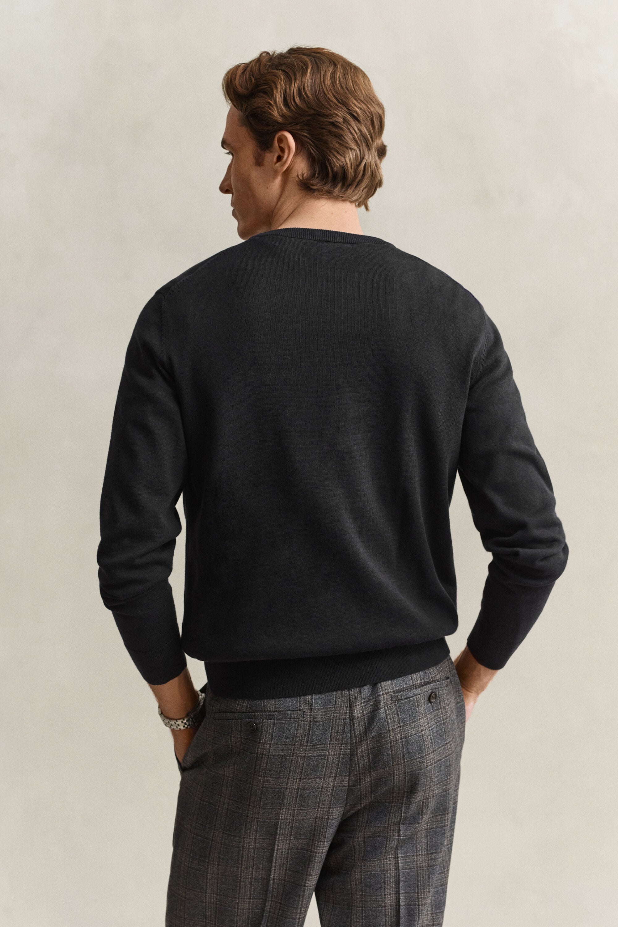 Crewneck sweater i bomuld