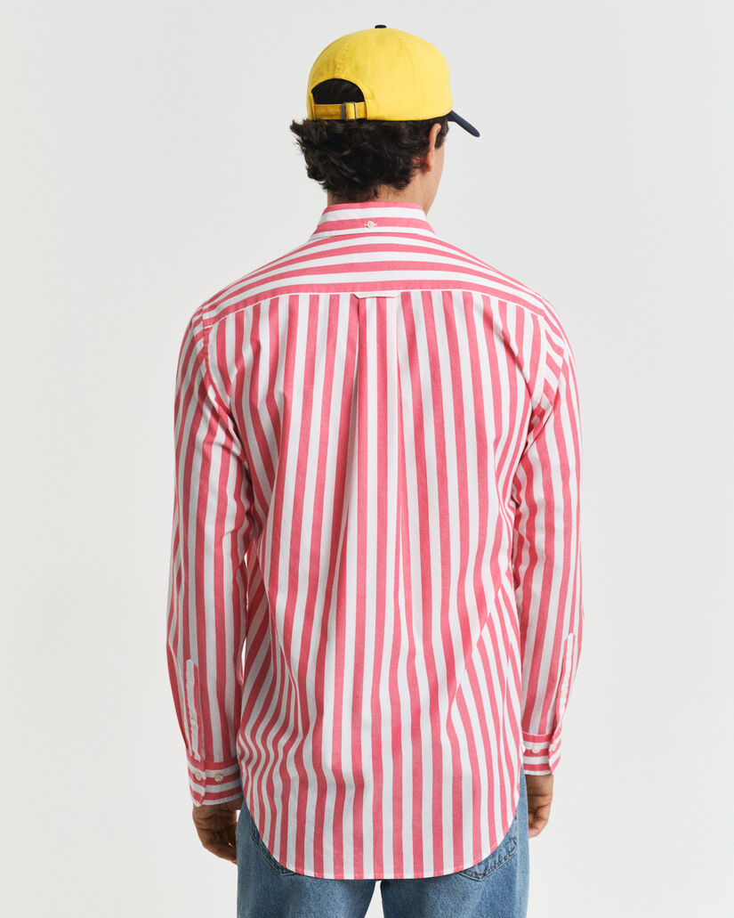 Regular fit stribet klassisk poplin-skjorte