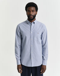Regular fit stribet dobby-prikket skjorte