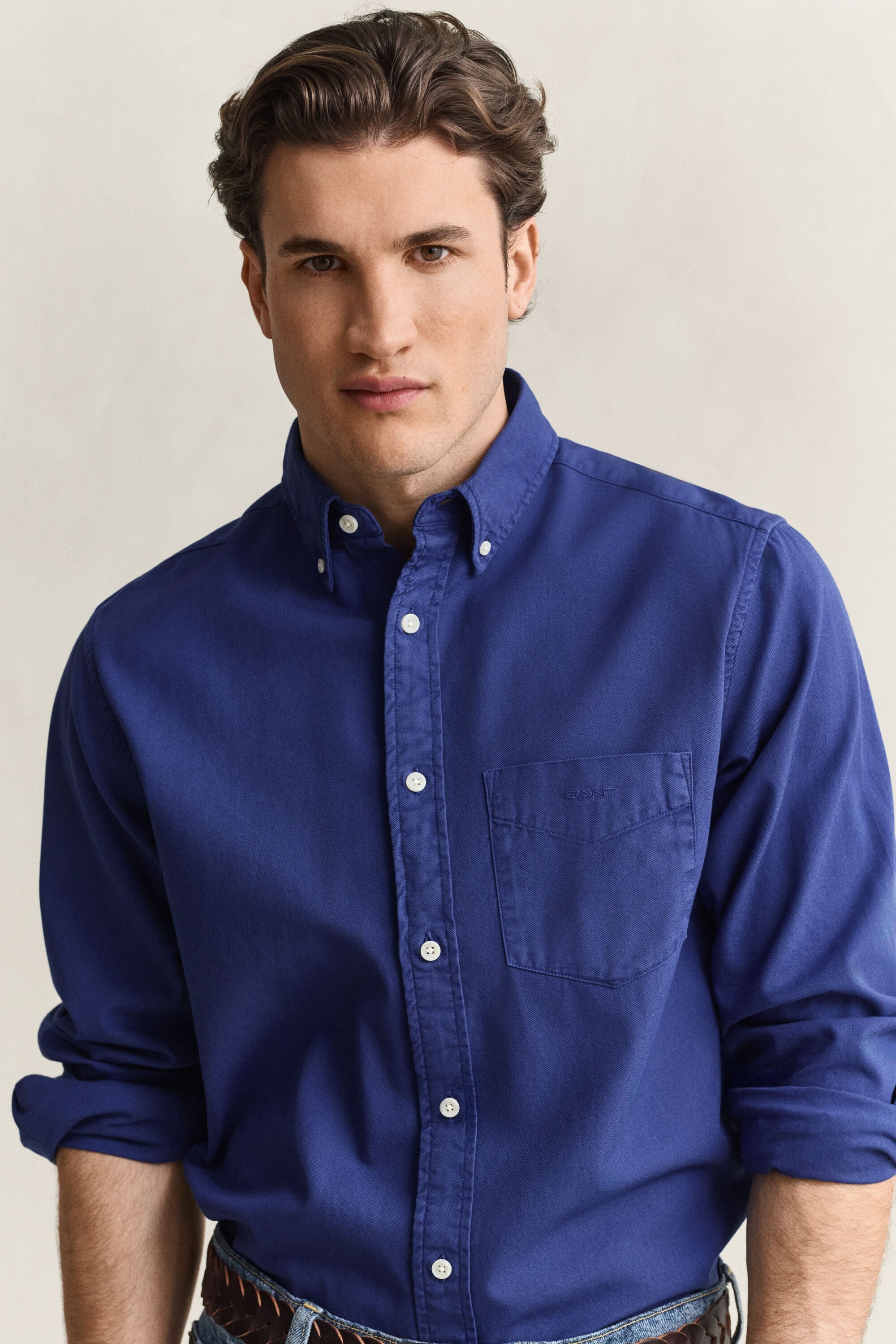 Regular fit skjorte af twill