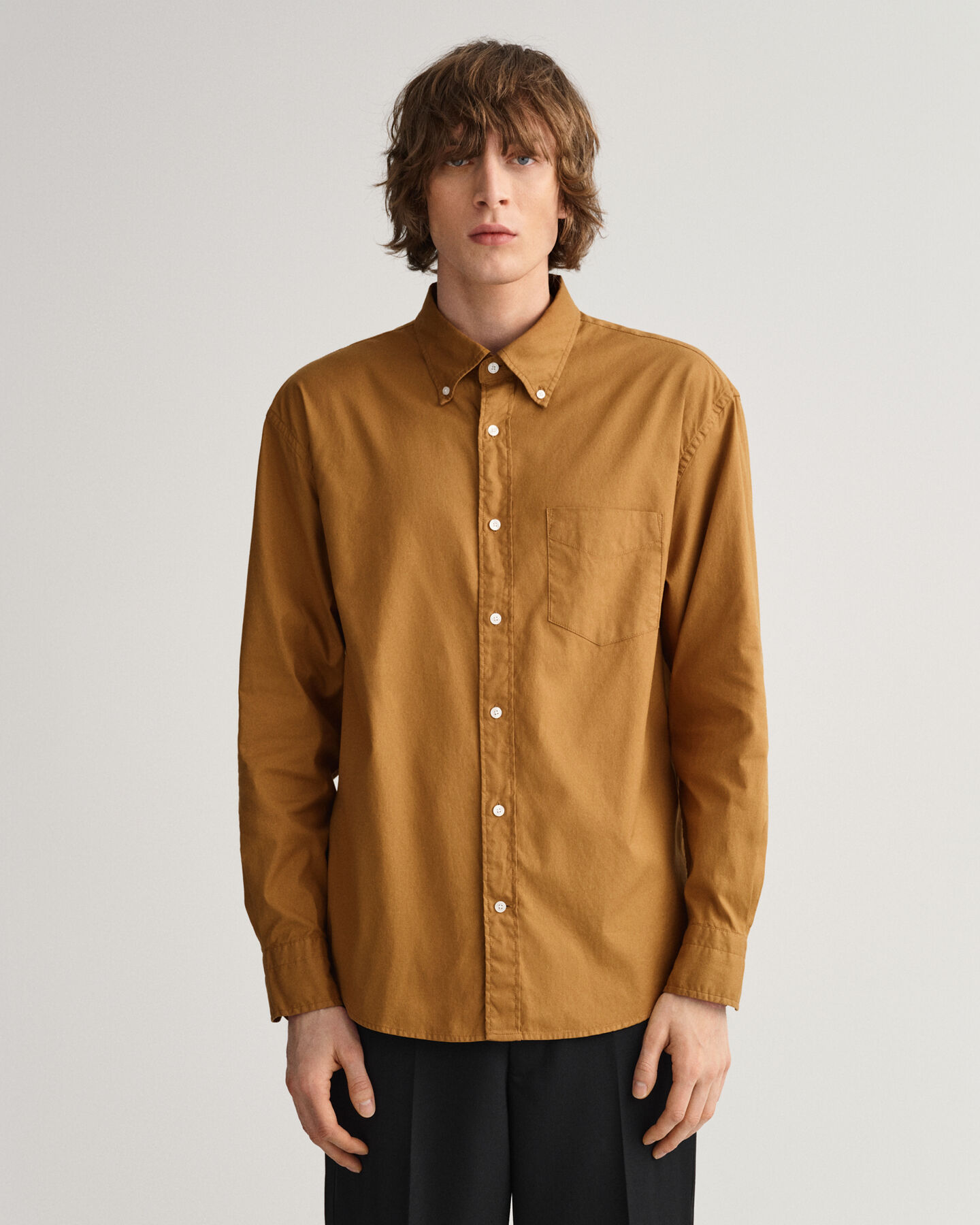 Relaxed fit garment-dyed Oxford-skjorte