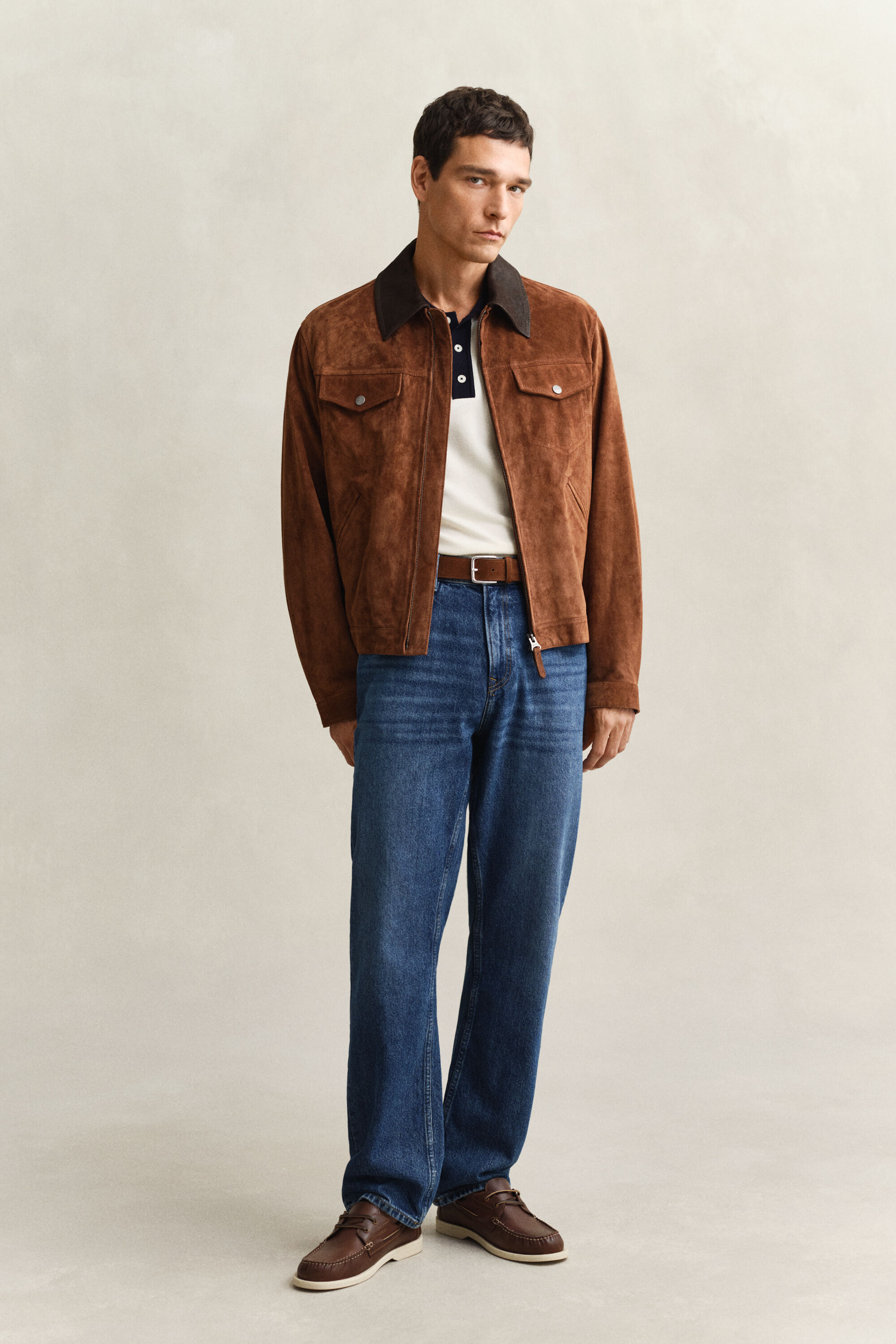 Polosweater af bomuld og modal