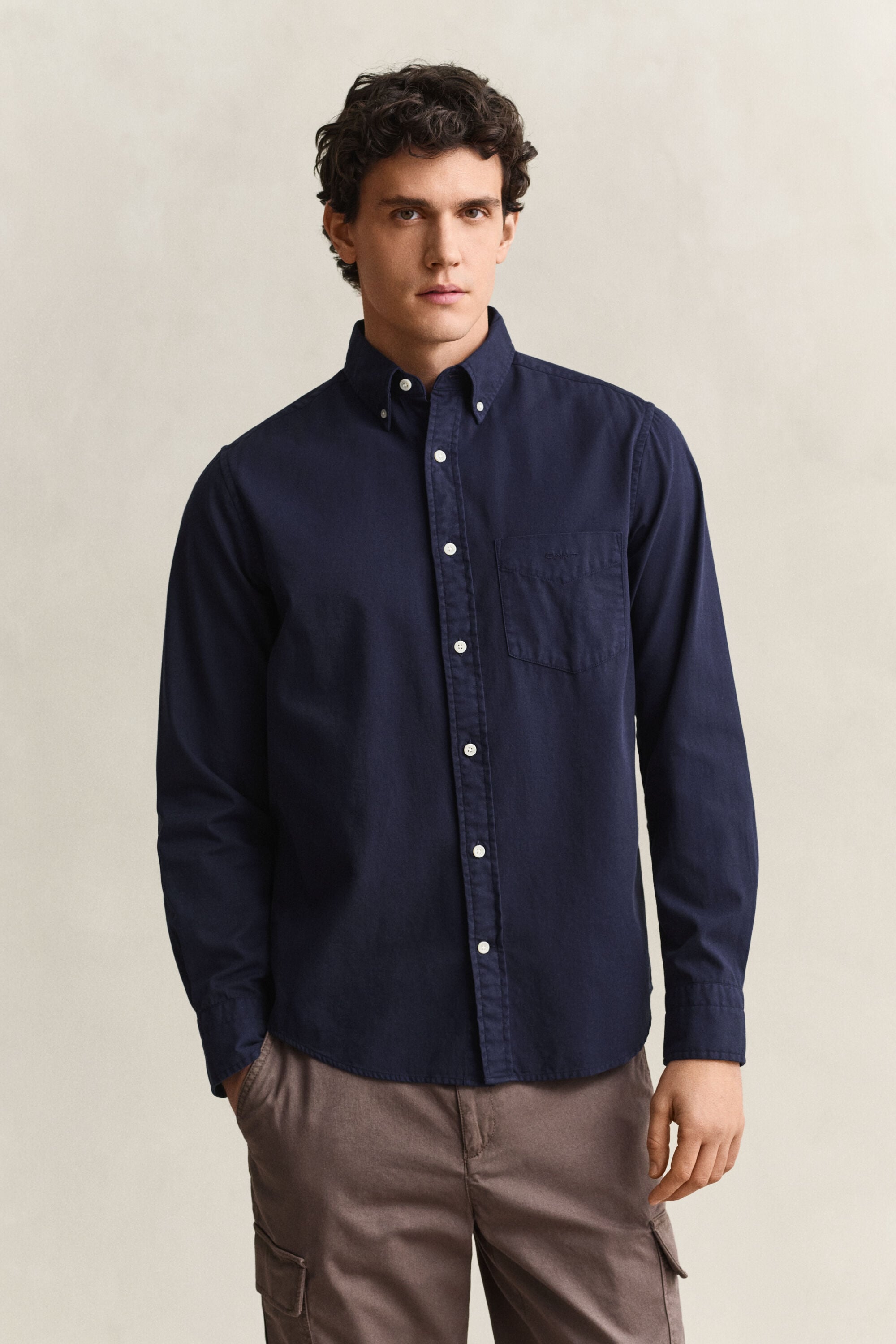 Regular fit skjorte af twill