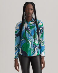 Regular fit paisley skjorte af bomuld og silke