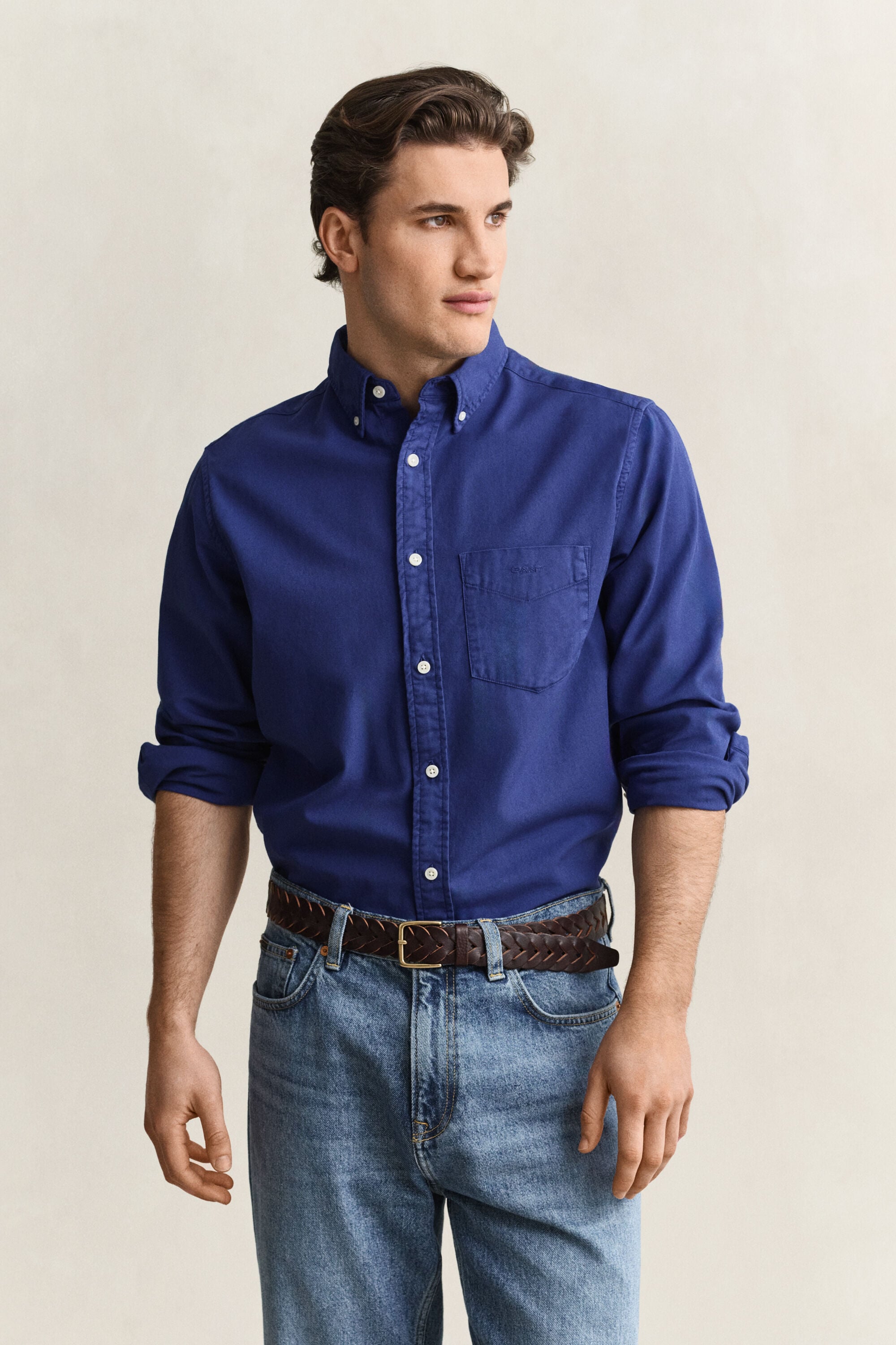 Regular fit skjorte af twill
