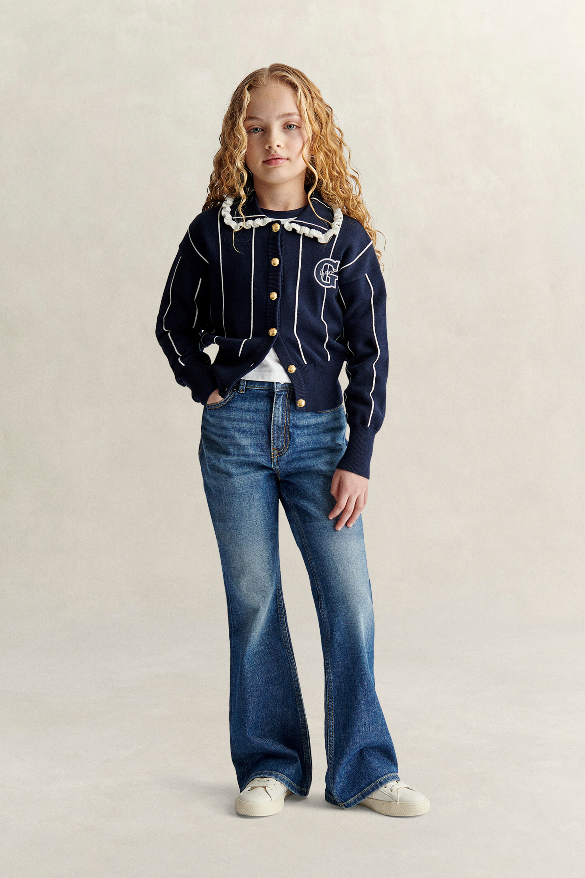 Teen Girls stribet cardigan