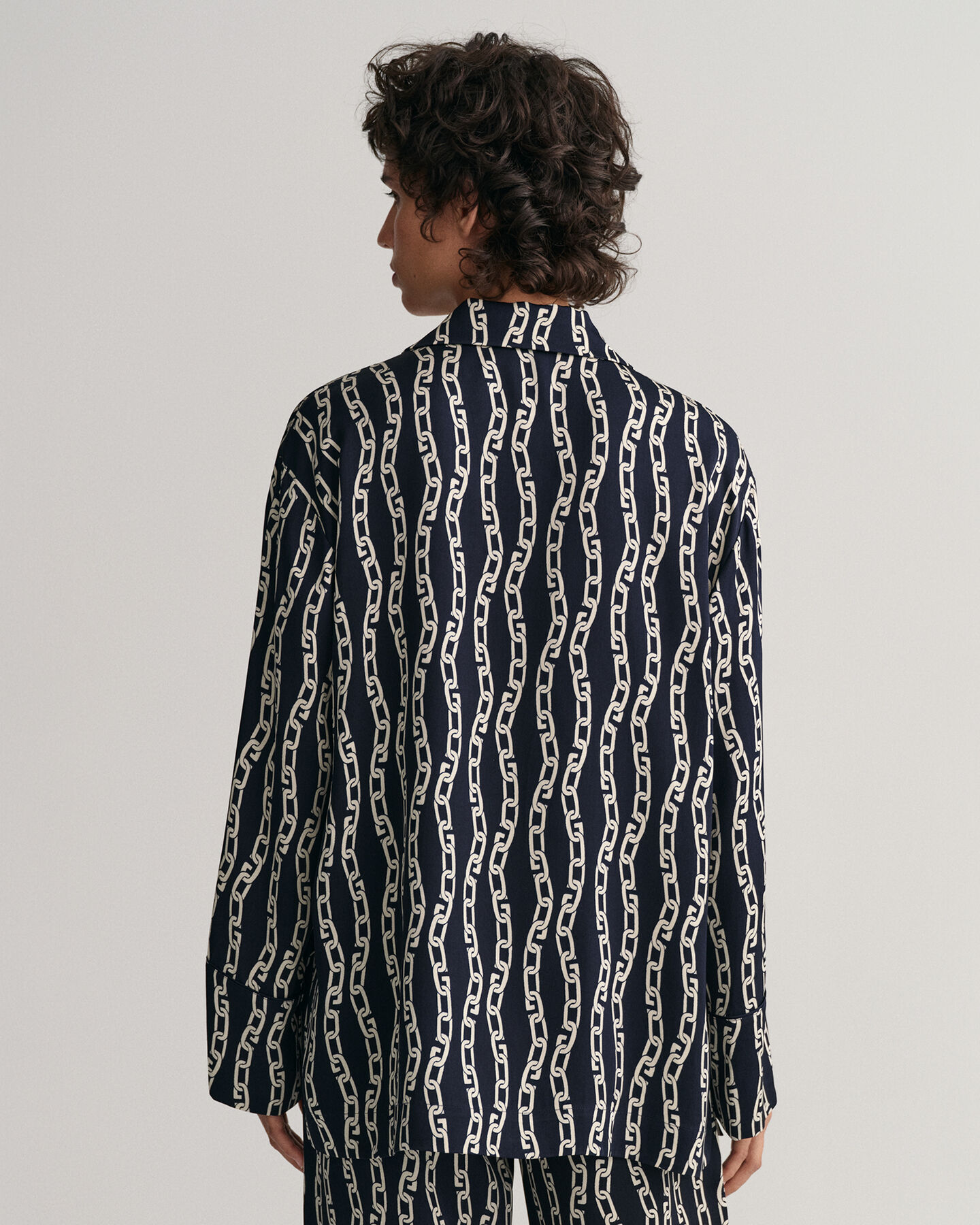Relaxed fit pyjamasskjorte med Chain-tryk