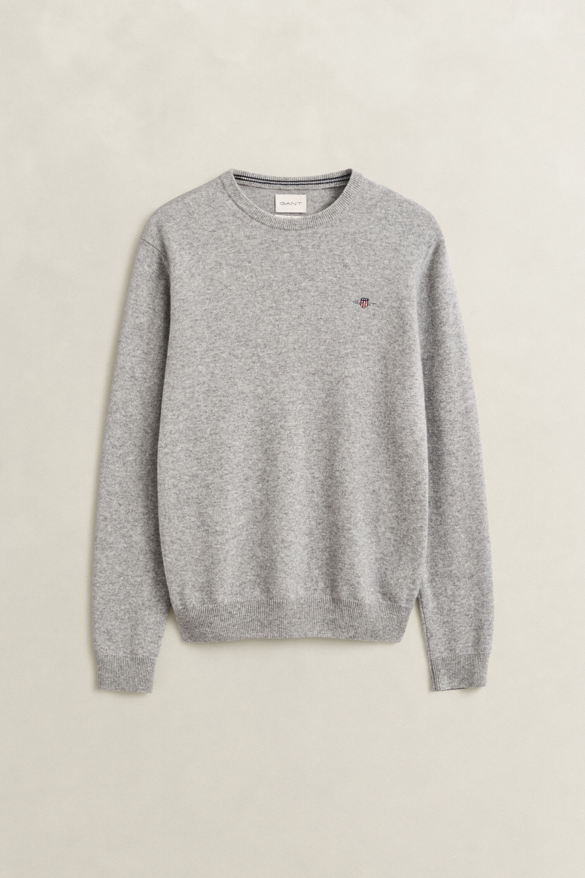 Crewneck sweater i lammeuld