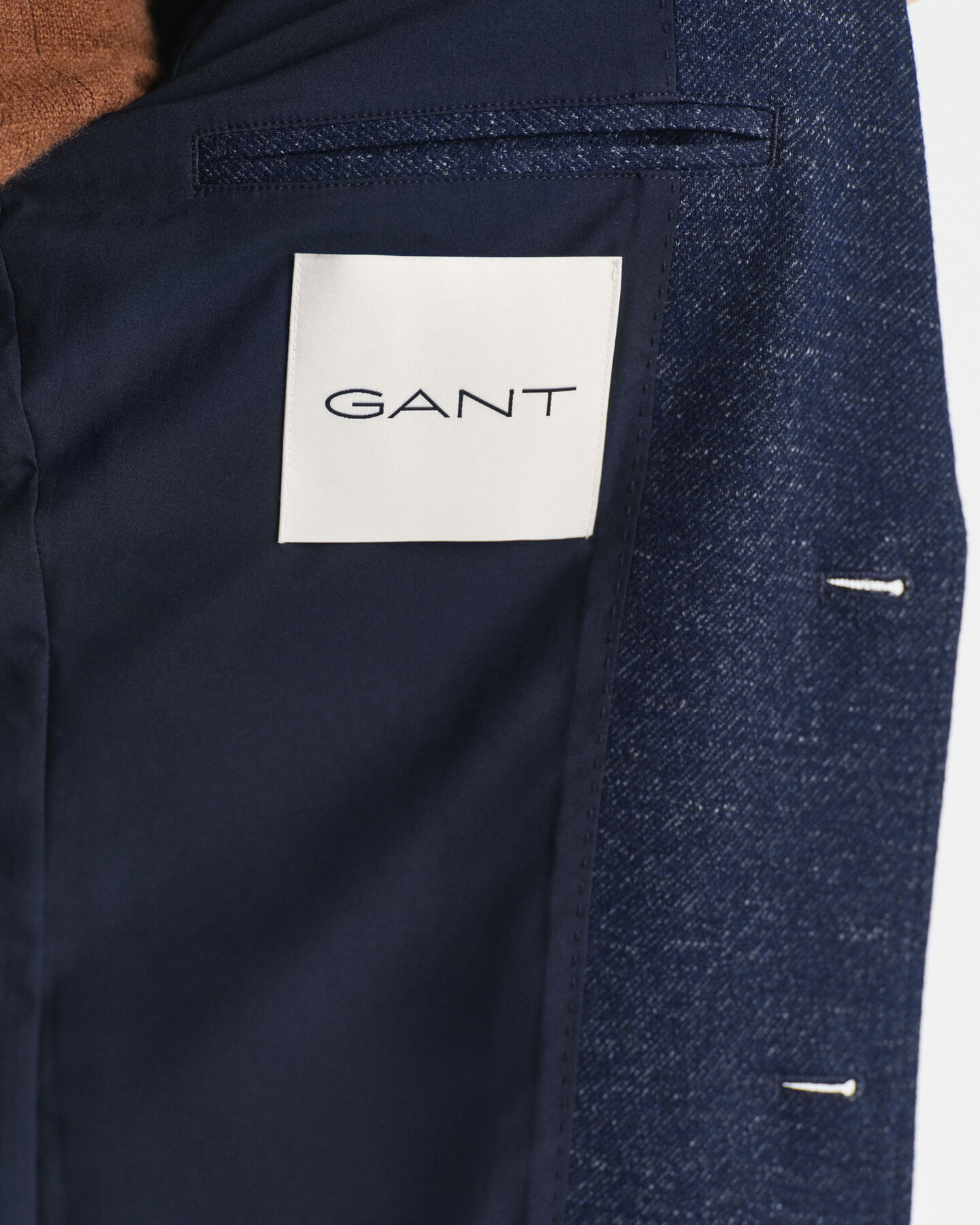 Tofarvet jerseyblazer i uld og bomuld