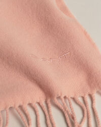 Ensfarvet vævet halstørklæde i uld