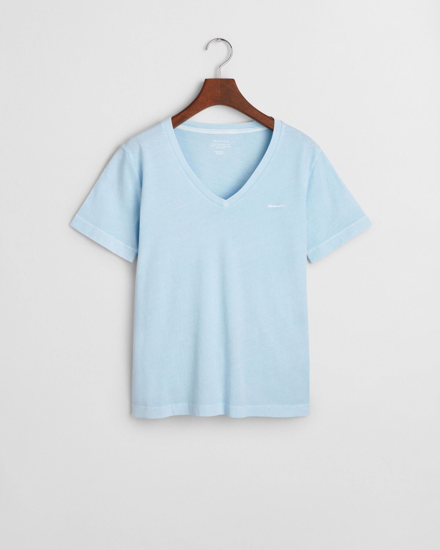 Sunfaded T-shirt med V-hals