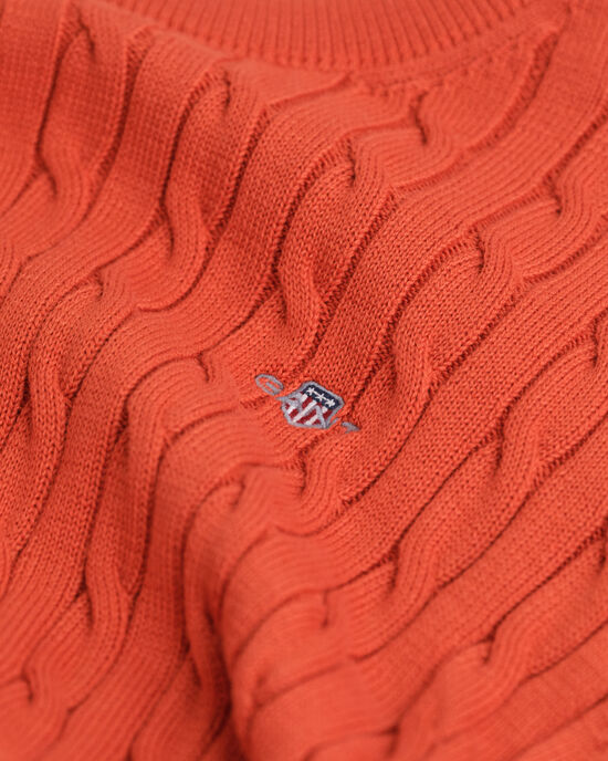 Teens Shield crewneck sweater af bomuld med kabelstrik