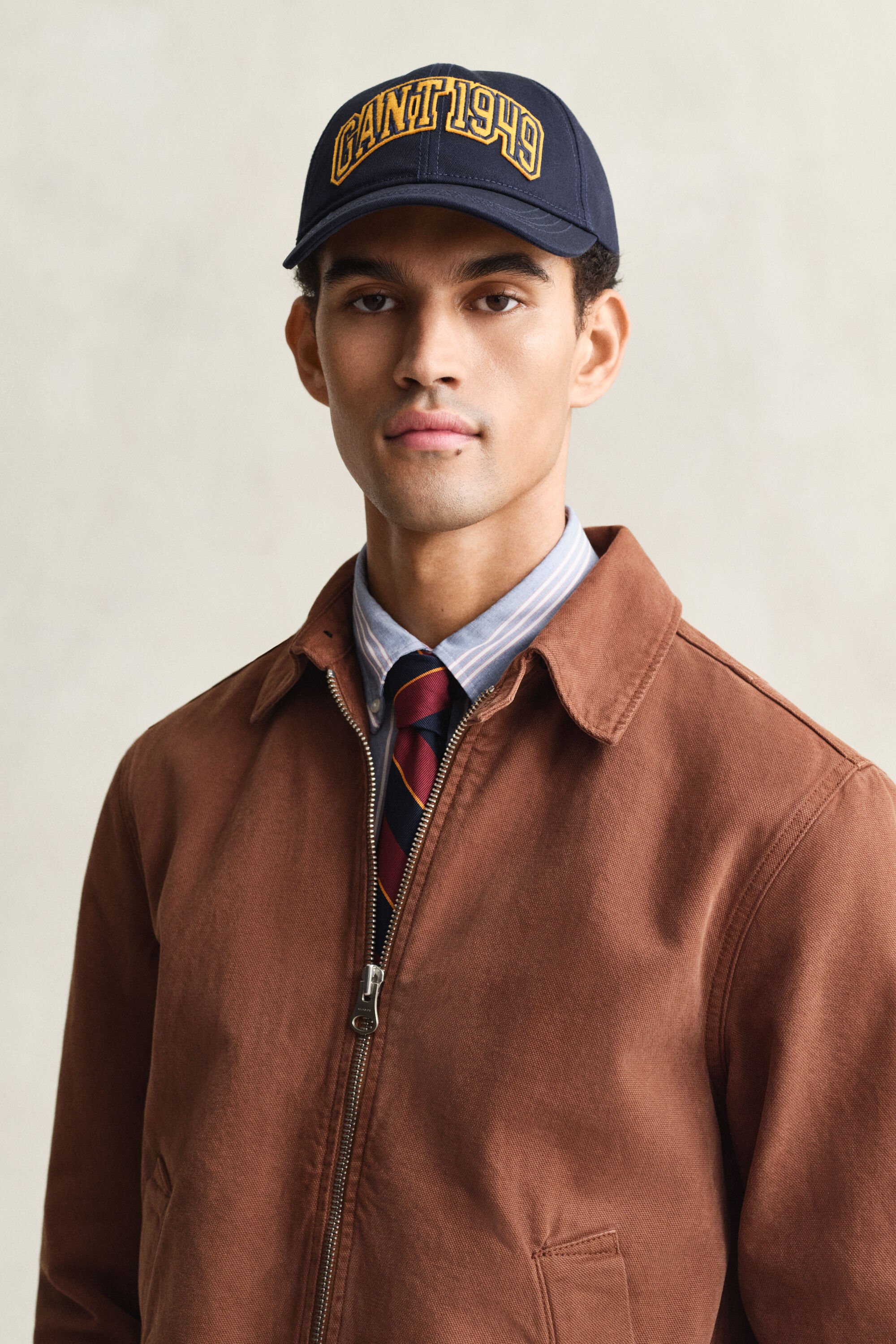 Graphic cap af bomuldstwill