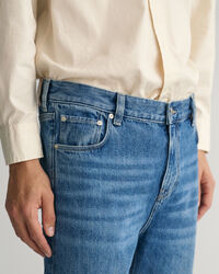 Relaxed fit stenvaskede jeans