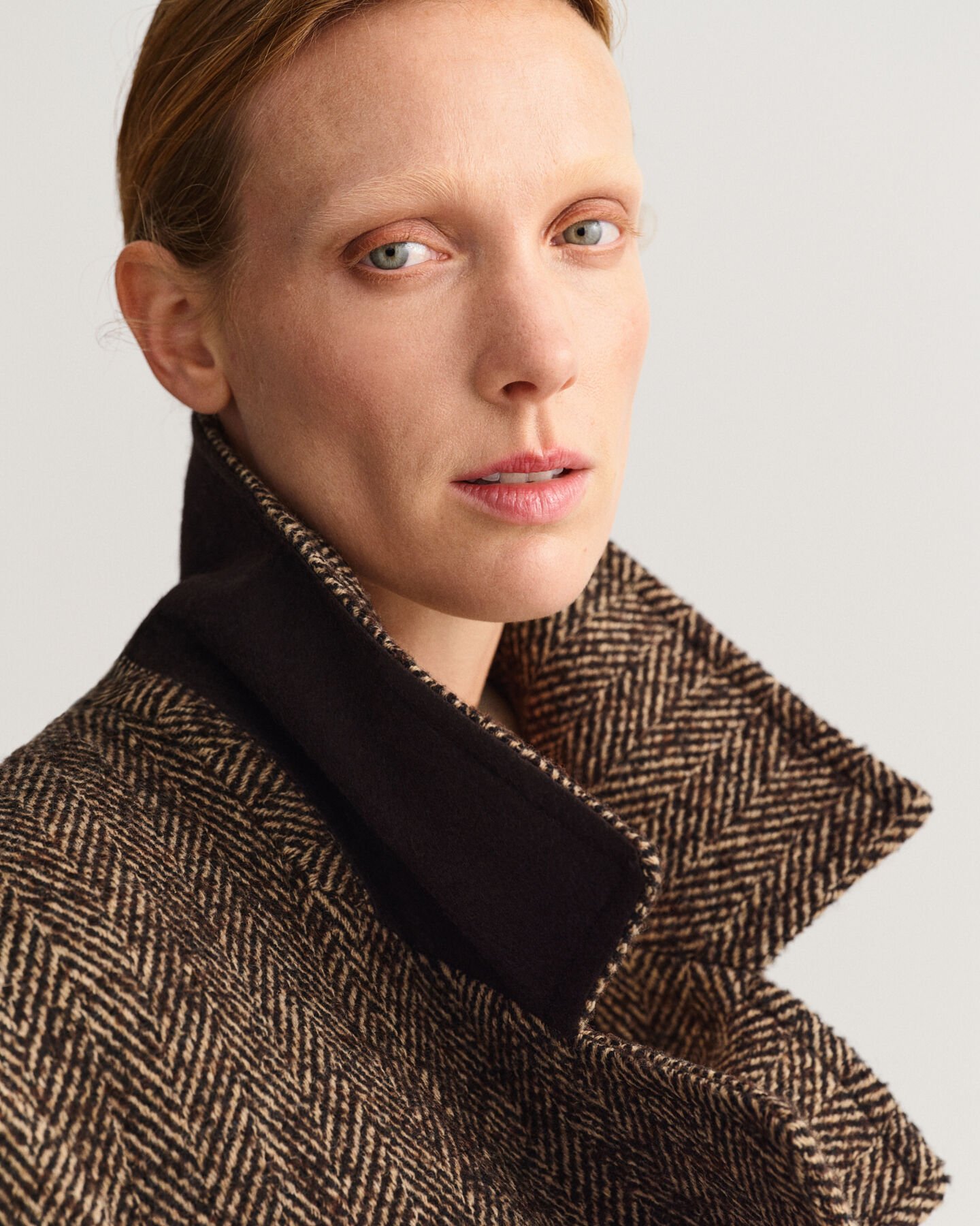 Sildebensmønstret overfrakke