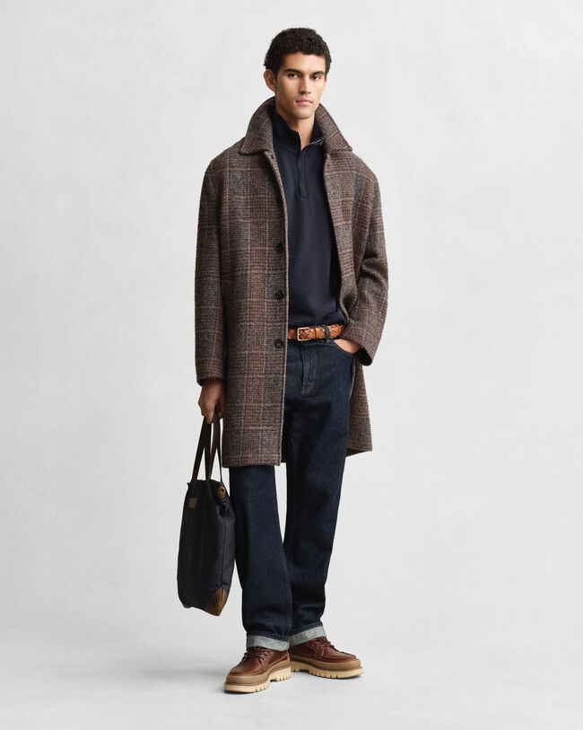 Let Sacker Rib sweatshirt med halv lynlås