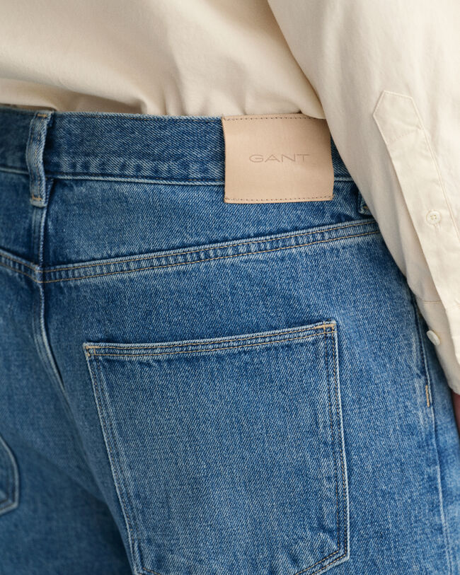 Relaxed fit stenvaskede jeans