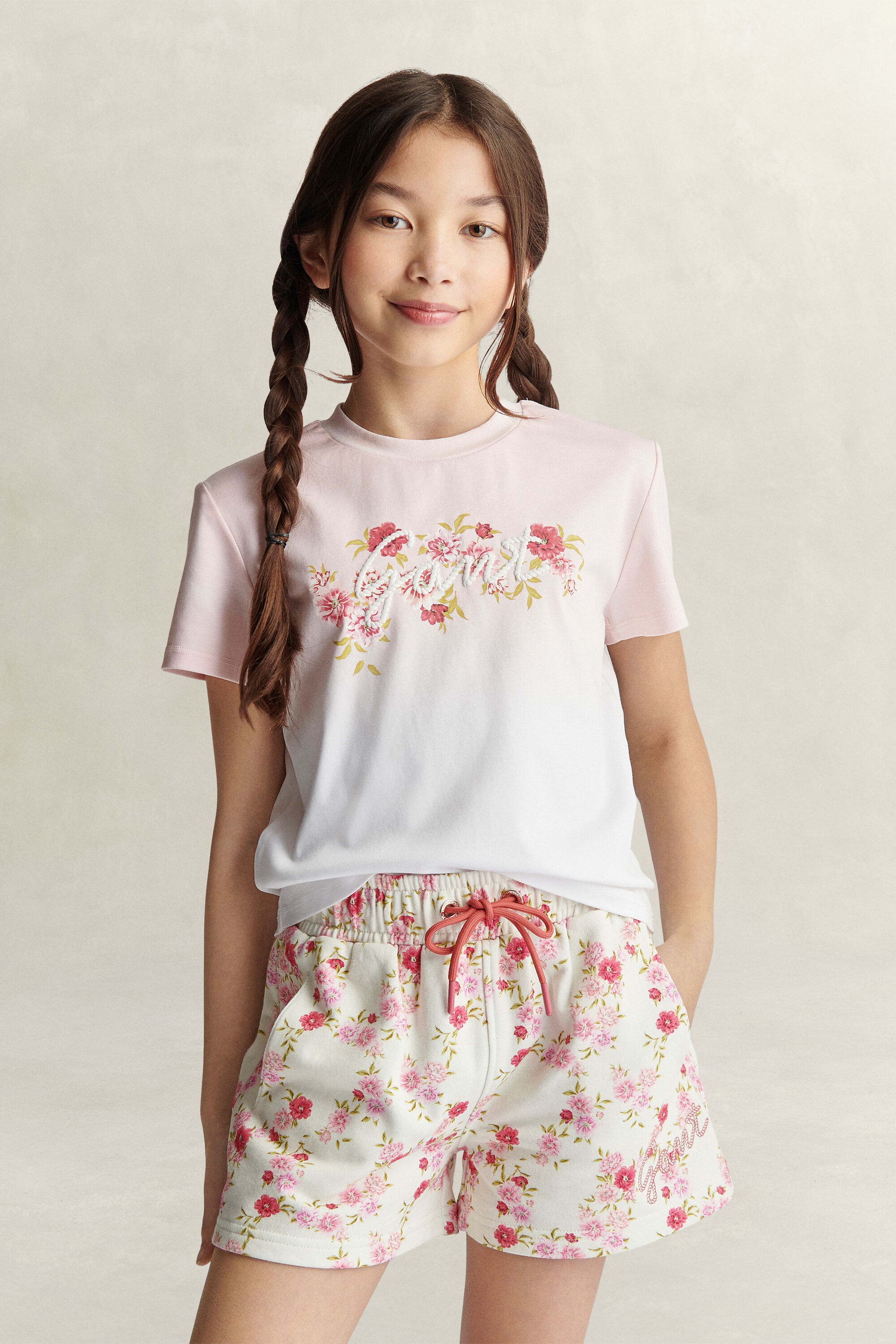 Teen Girls T-shirt med blomstret grafik