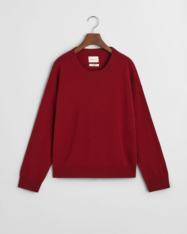 Crewneck sweater i ekstra fin lammeuld