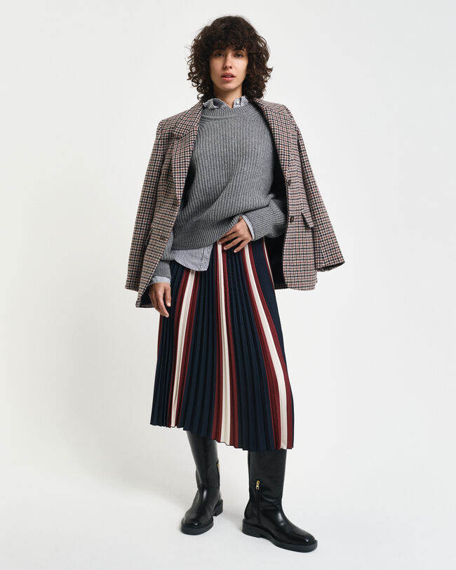 Plisseret stribet nederdel