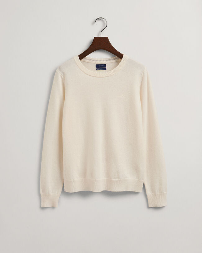 Crewneck sweater i ekstra fin lammeuld