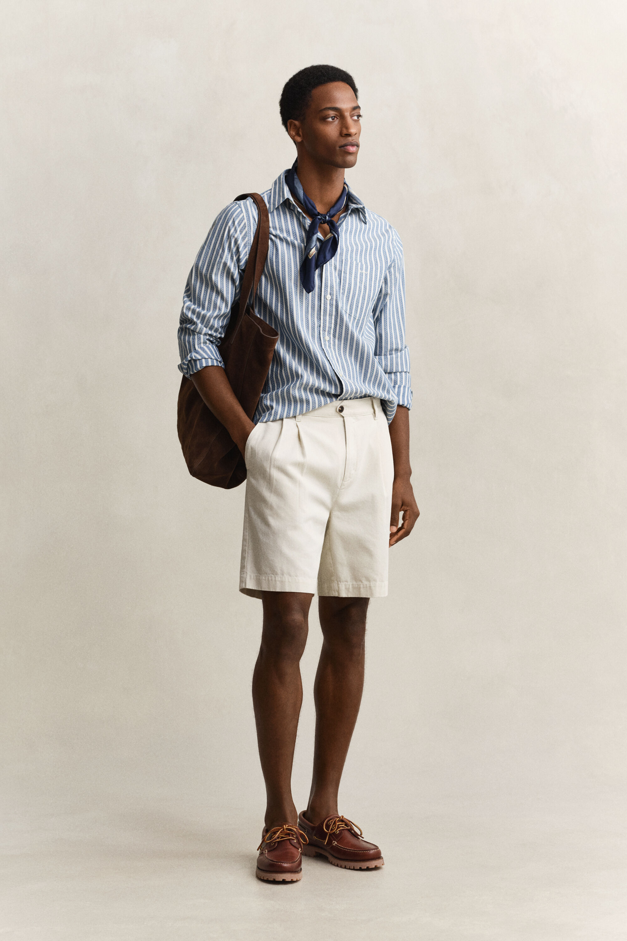 Regular fit dobby-stribet skjorte