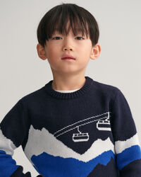 Kids Alpine jacquard crewneck sweater